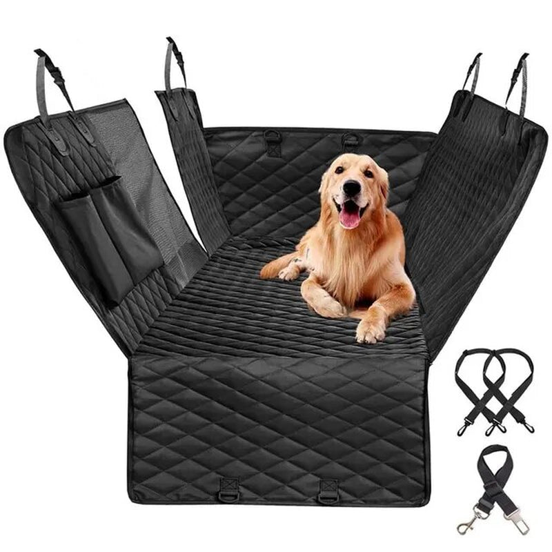 Premium Double-Zipper Dog Car Seat Cover: Waterproof & Dirt-Resistant, Fits Multiple Models, 143×153CM, Solid Color, Rear Seat Cushion for Ultimate Comfort!