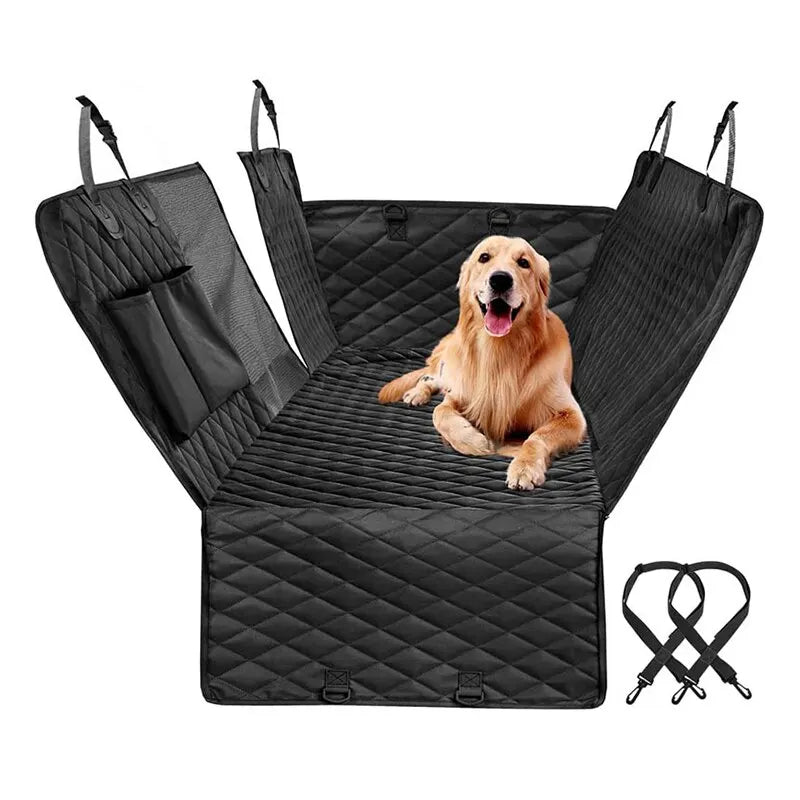 Premium Double-Zipper Dog Car Seat Cover: Waterproof & Dirt-Resistant, Fits Multiple Models, 143×153CM, Solid Color, Rear Seat Cushion for Ultimate Comfort!