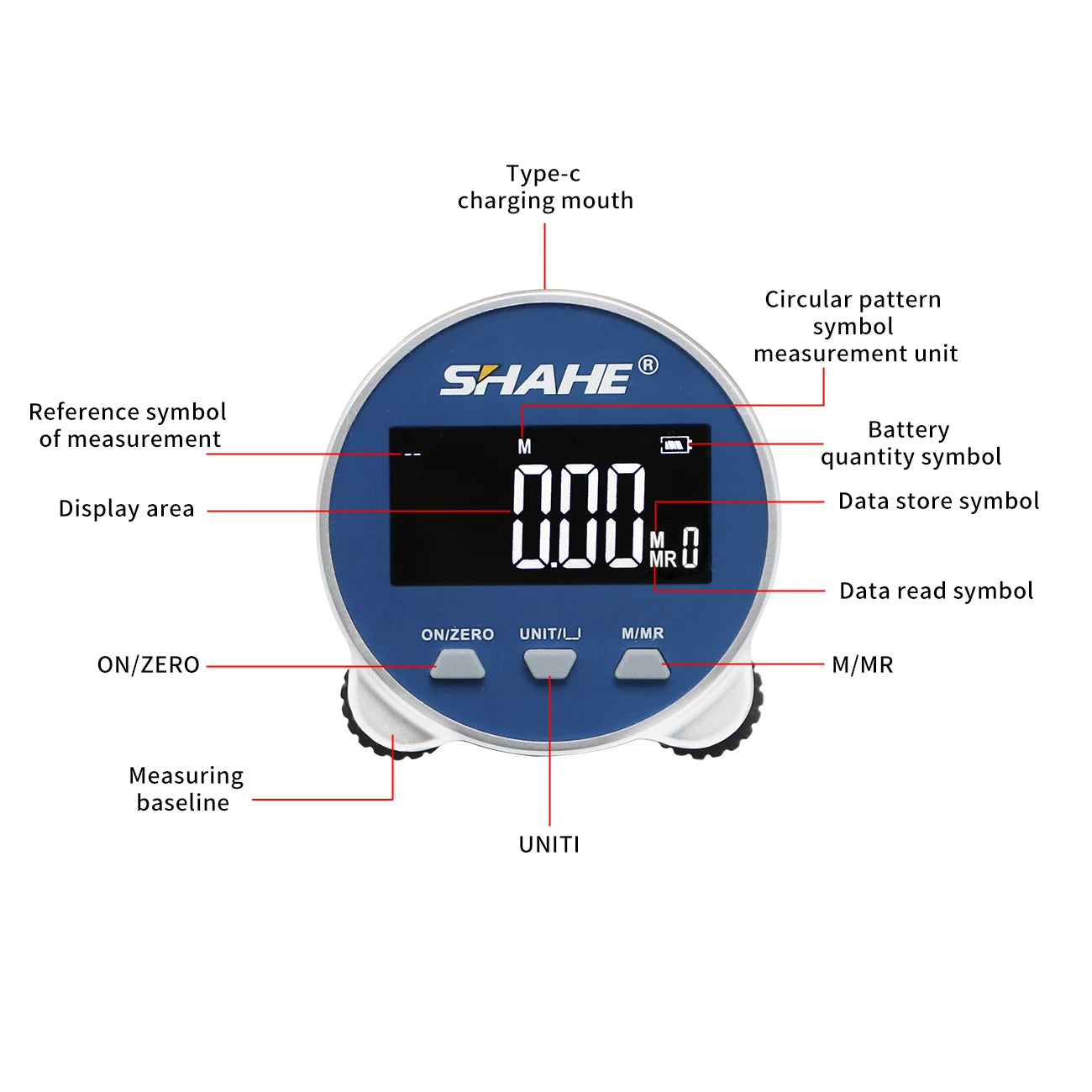 LCD Digital Ruler: Rechargeable Type-C Electronic Tape Measure for High Accuracy Handheld Length Measurement