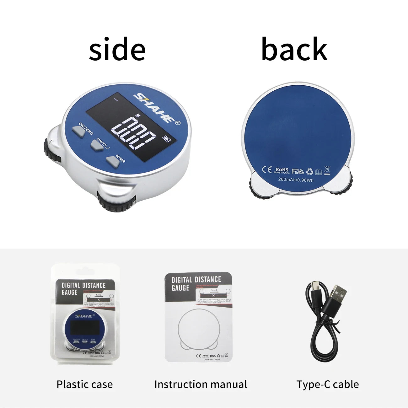 LCD Digital Ruler: Rechargeable Type-C Electronic Tape Measure for High Accuracy Handheld Length Measurement
