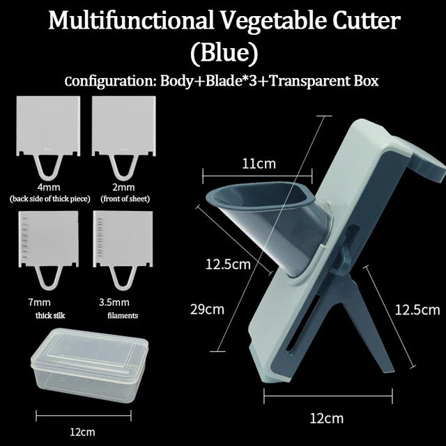 Ultimate Kitchen Companion: 5-in-1 Multifunctional Vegetable Cutter Slicer Grater with Adjustable Safe Blades
